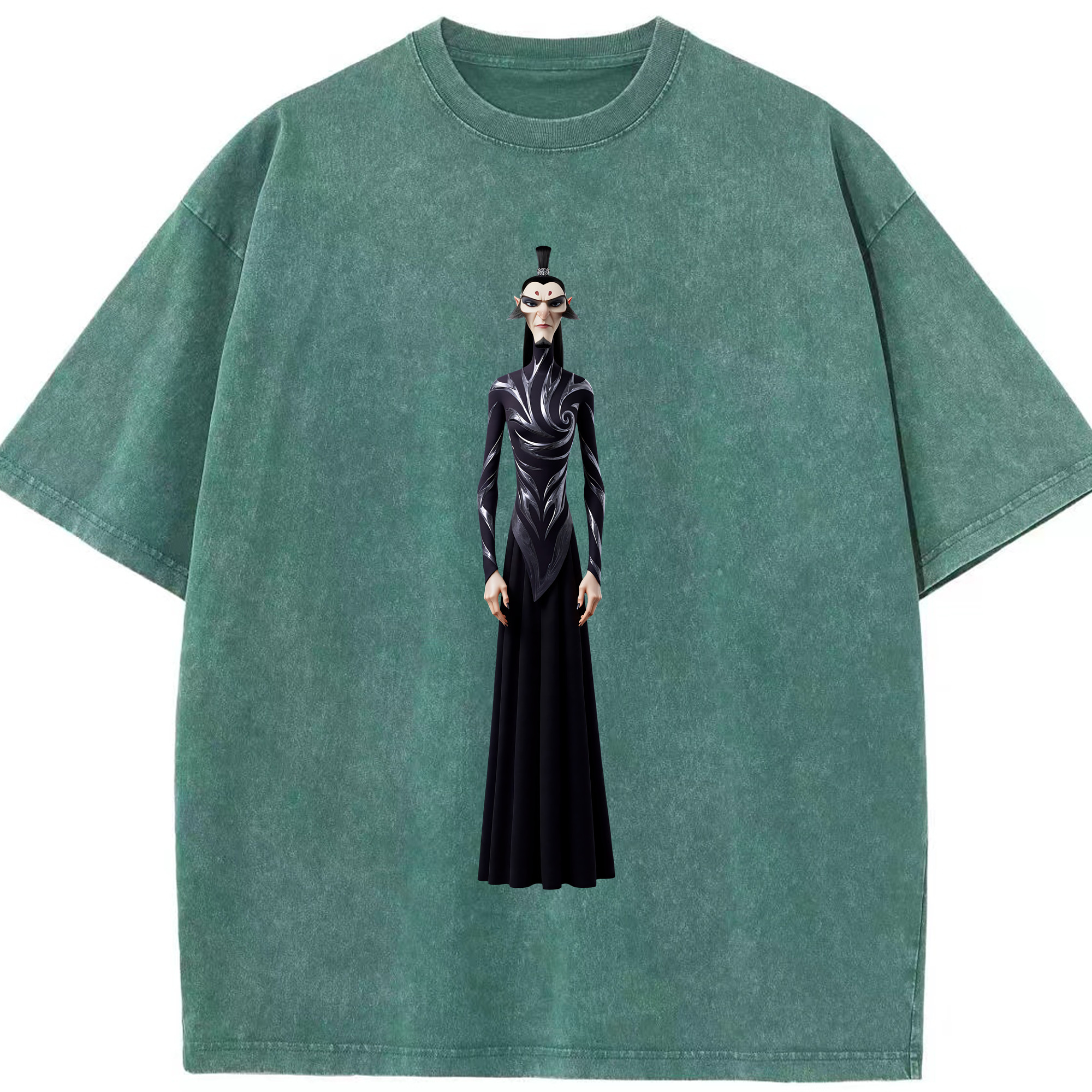 （画像用） Ne Zha 2 ナタ 魔童の大暴れ 綿100% ヴィンテージ風 半袖Tシャツ（フロントプリント）